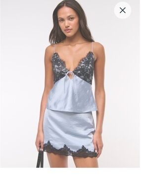 Abercrombie Light Blue Satin Skirt